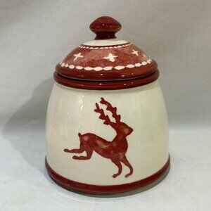 Dansk Nordic Knits Red Lidded Sugar Bowl New